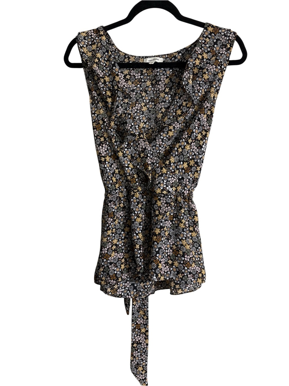 Max Studio Floral Faux Wrap Peplum Top - Picture 3 of 4